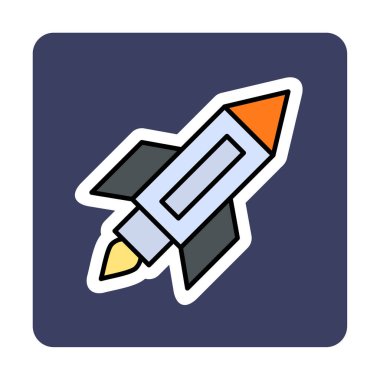 roket simgesi, vektör illüstrasyonu  