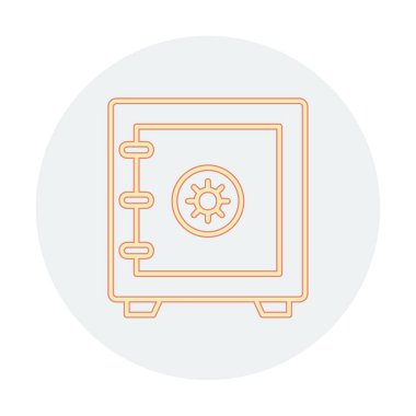 Güvenli kutu simgesi, vektör illüstrasyonu 