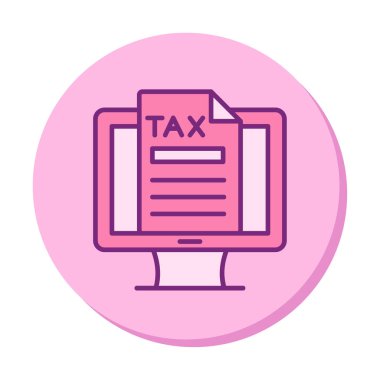 Çevrimiçi Vergi simgesi vektör çizimi