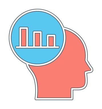 Grafik, vektör illüstrasyonlu insan kafası simgesi