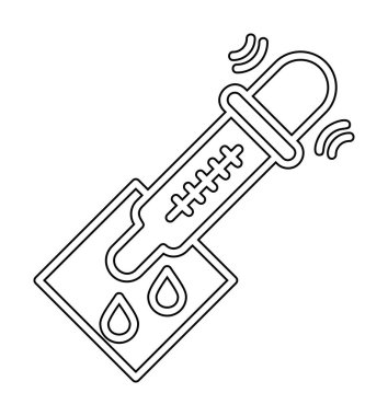 pipette ile tıbbi test simgesi, vektör illüstrasyonu basit tasarım