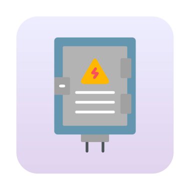 Elektrik Paneli düz simgesi, vektör illüstrasyonu                            