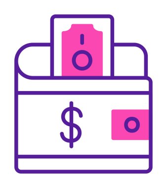 Dolar işareti vektör simgesi olan cüzdan