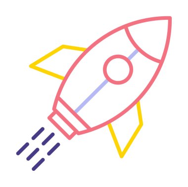 Girişim konsepti, roket simgesi, düz tasarım 