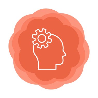 Düşünen baş simgesi, vektör çizimi basit tasarım