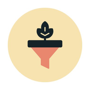 Bitki ve vektör illüstrasyonlu filtre hunisi