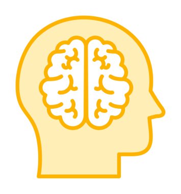 Basit beyin simgesi vektör illüstrasyonu  