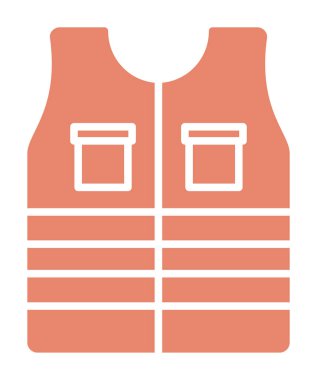 Güvenlik Ceketi Web simgesi, vektör illüstrasyonu