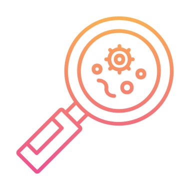 Büyüteç cam simgesi, vektör illüstrasyonlu bakteri denetimi  