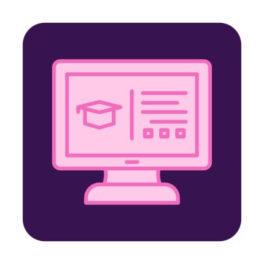 çevrimiçi eğitim simgesinin vektör illüstrasyonu               