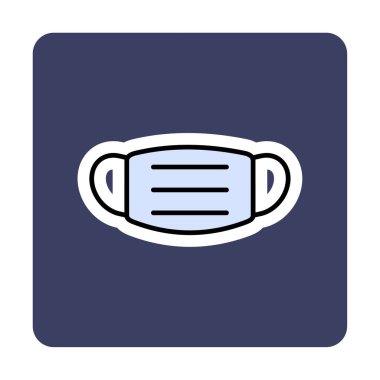 Tıbbi veya Cerrahi Yüz Maskesi. Virüs Koruma. Solunum maskesi takıyorum. Sağlık ve Coperid 19 Önleme Konsepti. Vektör İllüstrasyonu