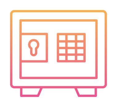 Güvenli kutu simgesi, vektör illüstrasyonu 