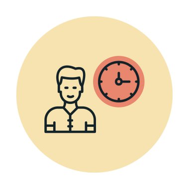 Çalışma Zamanı web simgesi vektör illüstrasyonu