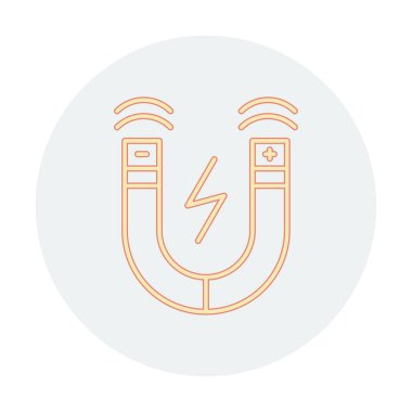 Manyetik alan simgesi, vektör illüstrasyonu