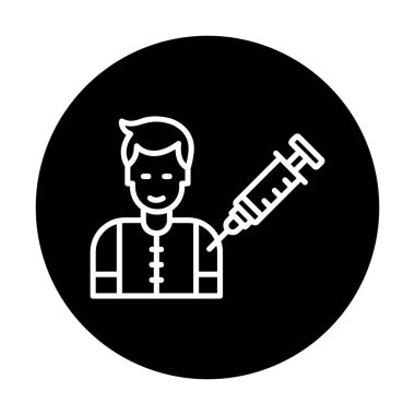 Aşılama web simgesi, vektör illüstrasyonu