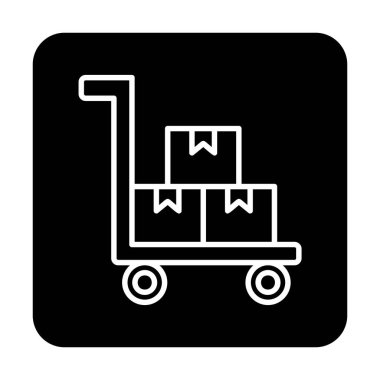 Taslak biçimli fabrika tramvay simgesi arkaplanda izole. 