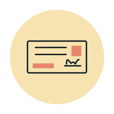 Çek çizgisi vektör simgesi