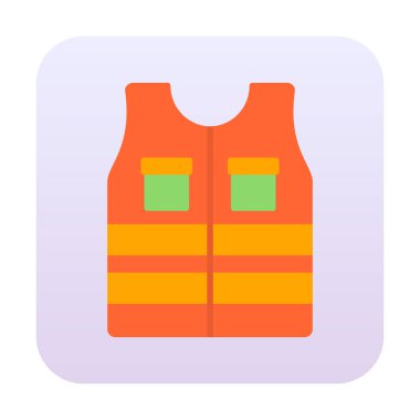 Güvenlik Ceketi Web simgesi, vektör illüstrasyonu