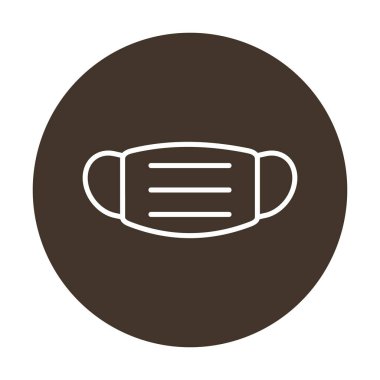 Tıbbi veya Cerrahi Yüz Maskesi. Virüs Koruma. Solunum maskesi takıyorum. Sağlık ve Coperid 19 Önleme Konsepti. Vektör İllüstrasyonu