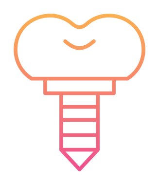 Diş implantı ikon vektör illüstrasyonu