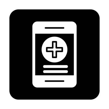 Çevrimiçi Sağlık Sigortası ikonu vektör illüstrasyonu