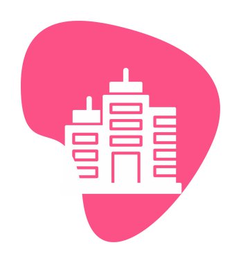 Şehir binası simgesi, vektör illüstrasyonu basit tasarım