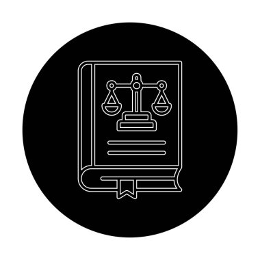 Hukuk kitabı. Web simgesi basit illüstrasyon 
