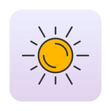 Güneş düz simge vektör çizim