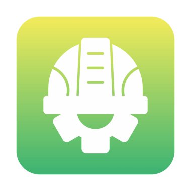 Güvenli Miğfer Düz Vektör Simgesi.                        