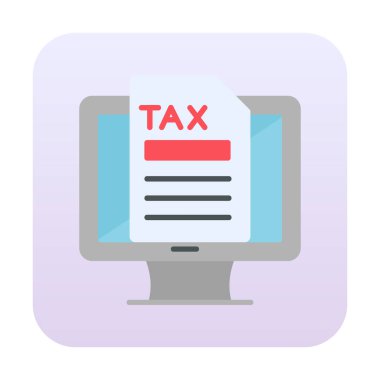 Çevrimiçi Vergi simgesi vektör çizimi