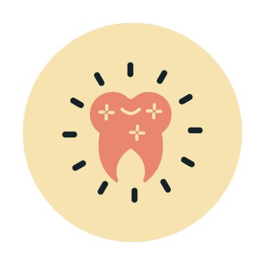 beyaz arkaplanda izole edilmiş diş için renk web simgesi, diş bakımı kavramı 