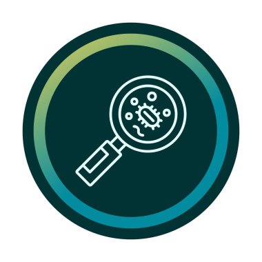 Büyüteç cam simgesi, vektör illüstrasyonu ile Bakteri aranıyor  