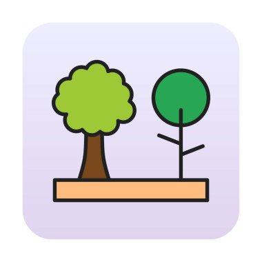 Kişisel ve ticari kullanım için ağaç simgesi vektör illüstrasyonu.