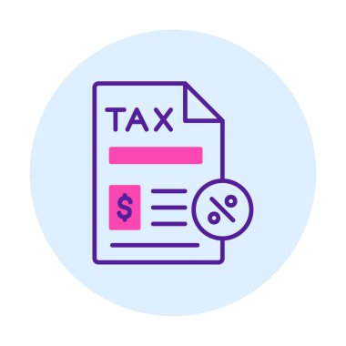 Vergi Kağıtları simgesi, vektör illüstrasyonu               