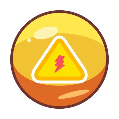 Gezegen simgesiyle Elektrik Tehlike İşareti