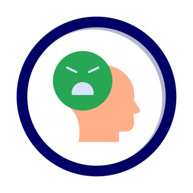 Kızgın avatar simgesi, vektör illüstrasyonu 