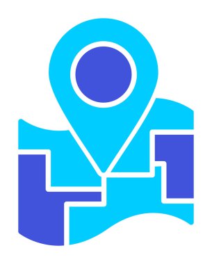 Konum iğnesi, vektör illüstrasyonlu harita simgesi