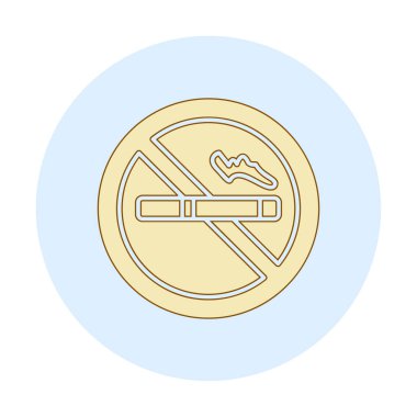 Basit Sigara İçilmez alanı simgesi, vektör illüstrasyonu