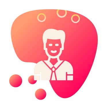 Yönetici satırı simgesi. Kravatlı adam. vektör illüstrasyonu  