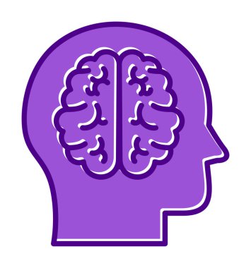 Basit beyin simgesi vektör illüstrasyonu  