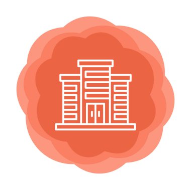 Şehir binası simgesi, vektör illüstrasyonu basit tasarım