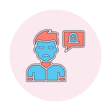 İnsan ve konuşma balonu mezar taşı işareti, vektör illüstrasyonu