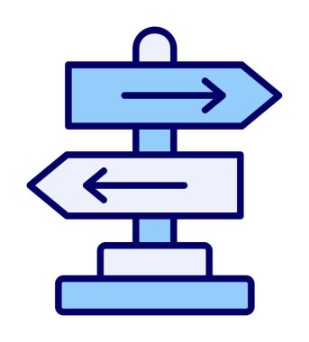 Yön düz simge, vektör illüstrasyonu