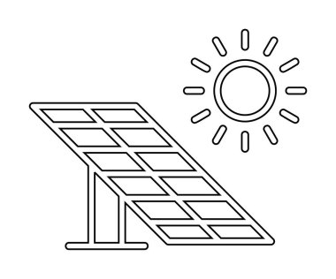 Güneş paneli ikon vektör illüstrasyonu 