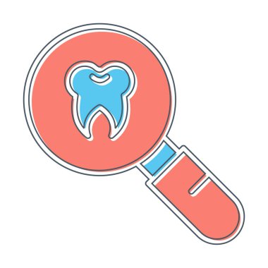Diş kontrolü vektörü düz renk simgesi            