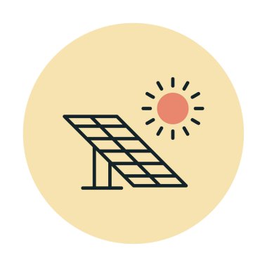 Güneş paneli ikon vektör illüstrasyonu 