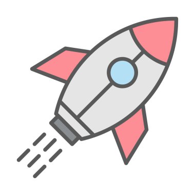 Girişim konsepti, roket simgesi, düz tasarım 