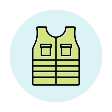 Güvenlik Ceketi Web simgesi, vektör illüstrasyonu