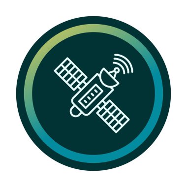 Uydu Simgesi, vektör illüstrasyonu 