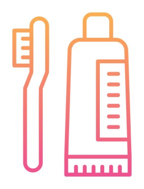 Diş fırçası ve diş macunu ikonları vektör illüstrasyonuName